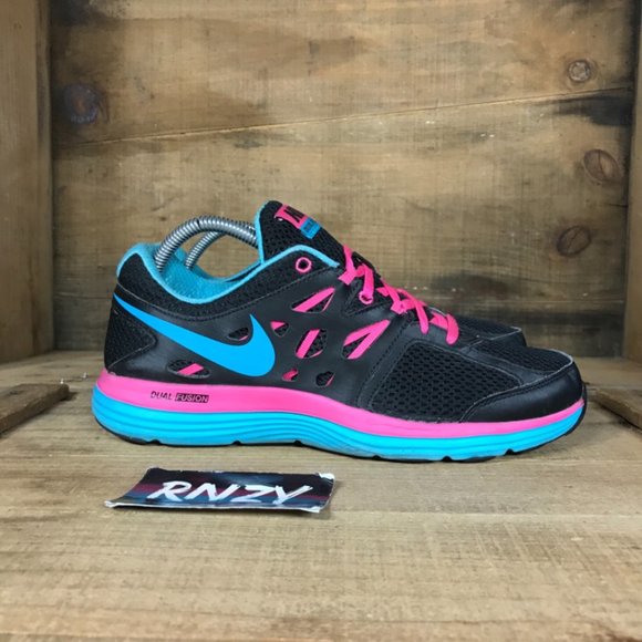 Nike Shoes - Nike Dual Fusion Run 2 Black Pink Blue Sport Shoes